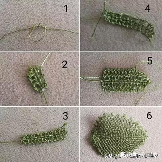 只是用针穿上了线不断绕圈打结,做出来的仿真花竟然比钩的还好看