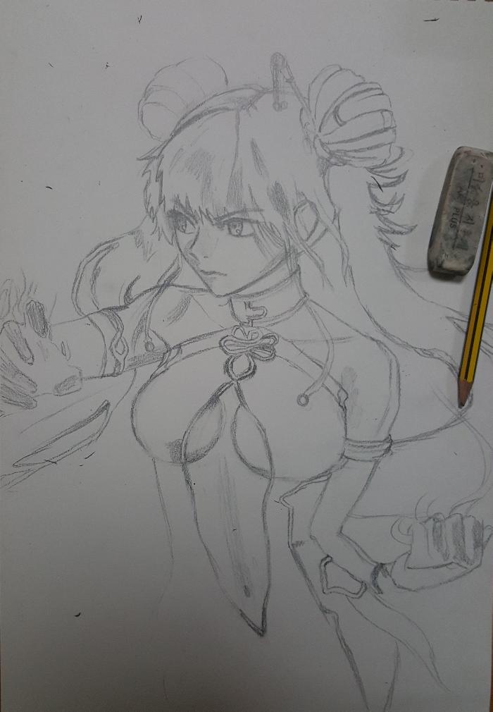 手绘教程王者荣耀人物彩铅画,手绘王者荣耀人物彩铅教程