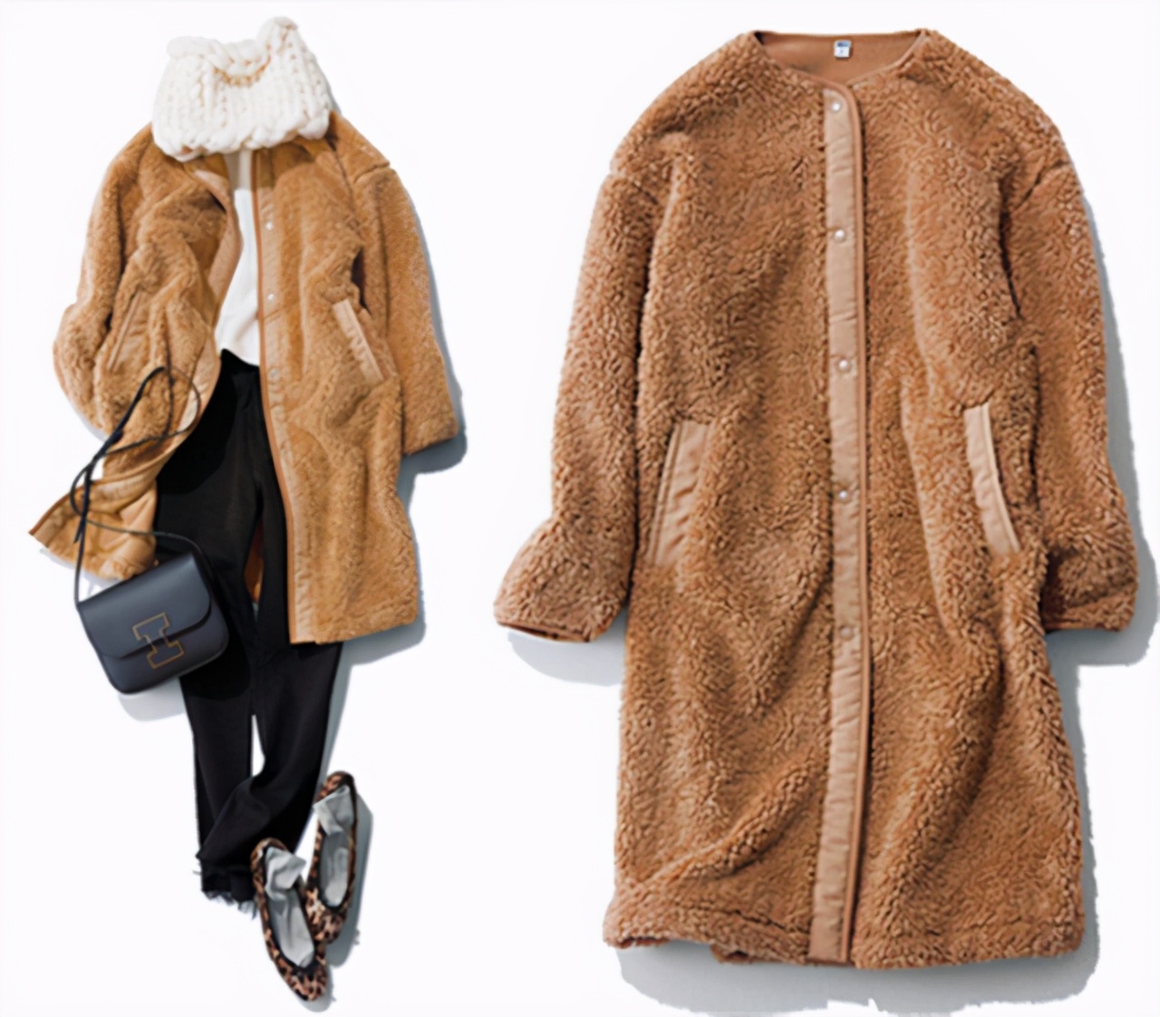 说实在，三木这件绿色泰迪有点大，这种衣服要合身才漂亮