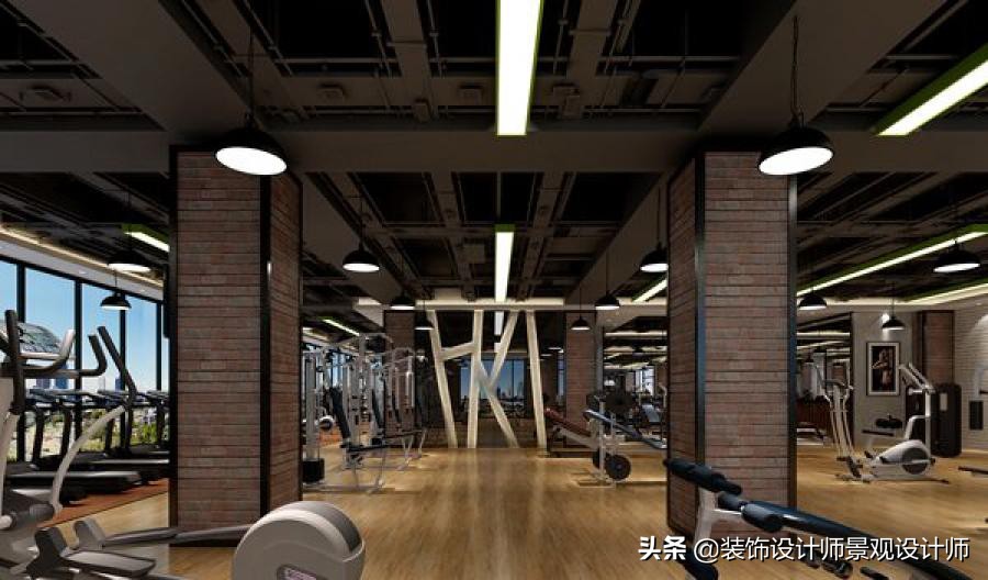 公司健身房设计效果图,书房健身房二合一设计效果图