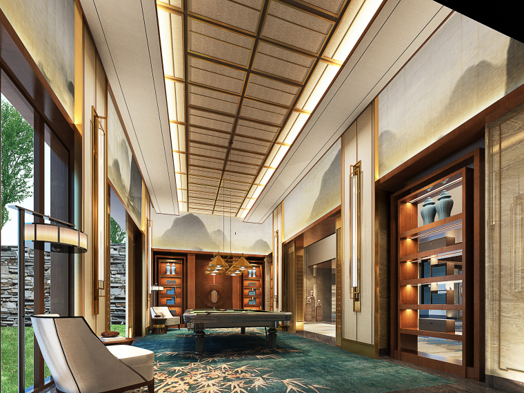 成都天府新区中式合院带装修,中德麓府四合院设计施工图