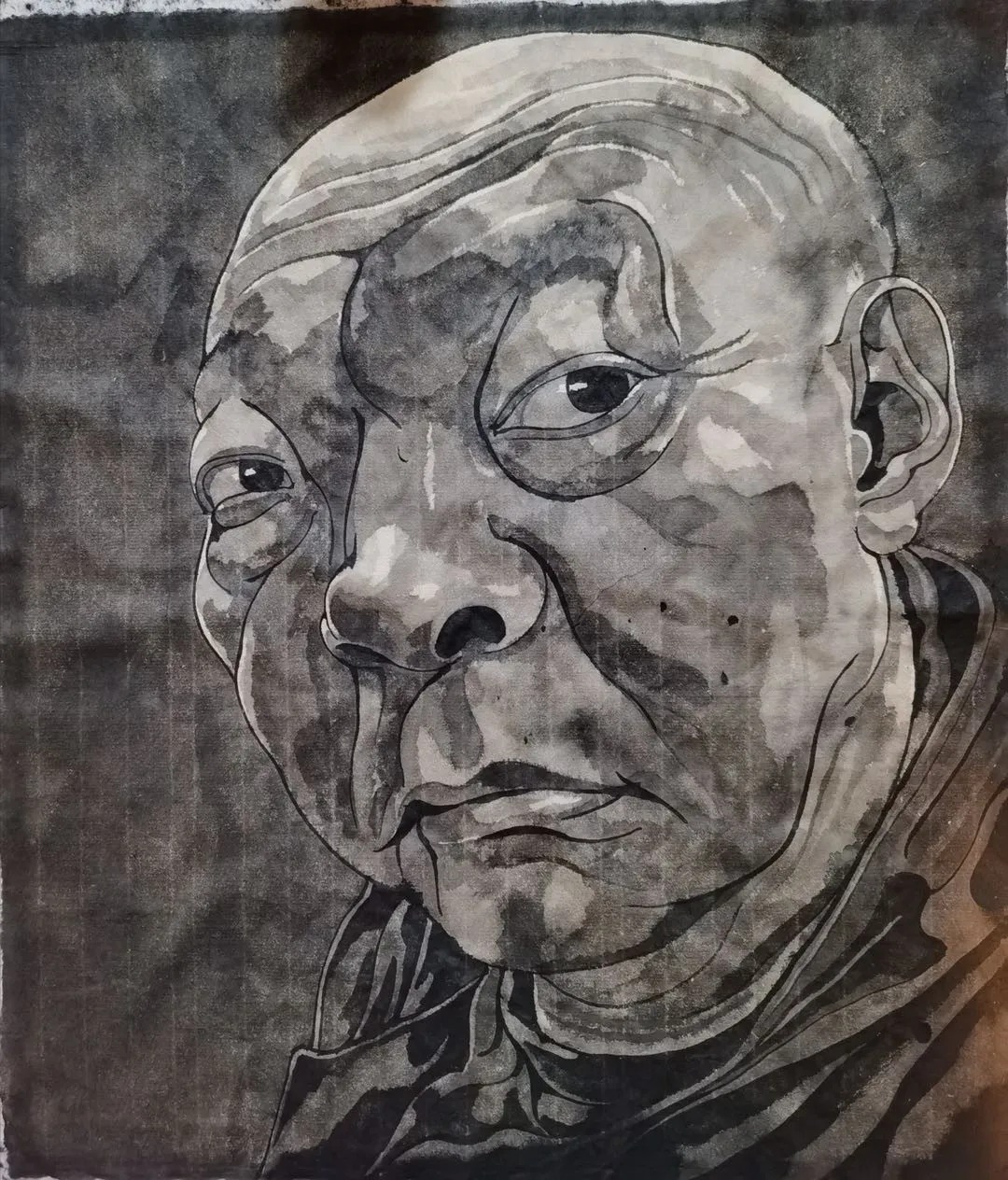 方增先水墨人物画作品欣赏图文,方力钧画自然风景