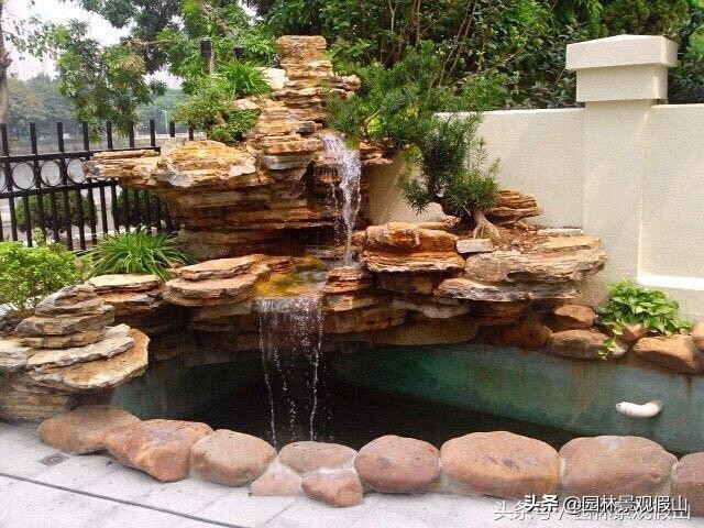庭院假山瀑布造景,庭院假山瀑布的制作方法