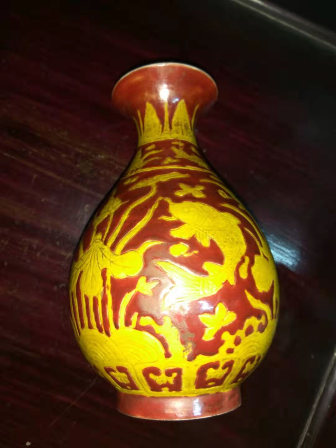 精品推荐—孙小头银币,黄上红玉壶春瓶