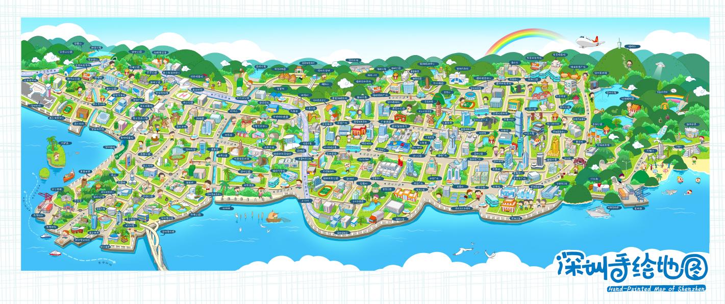 深圳旅游景点大全地图,深圳有几个区地图