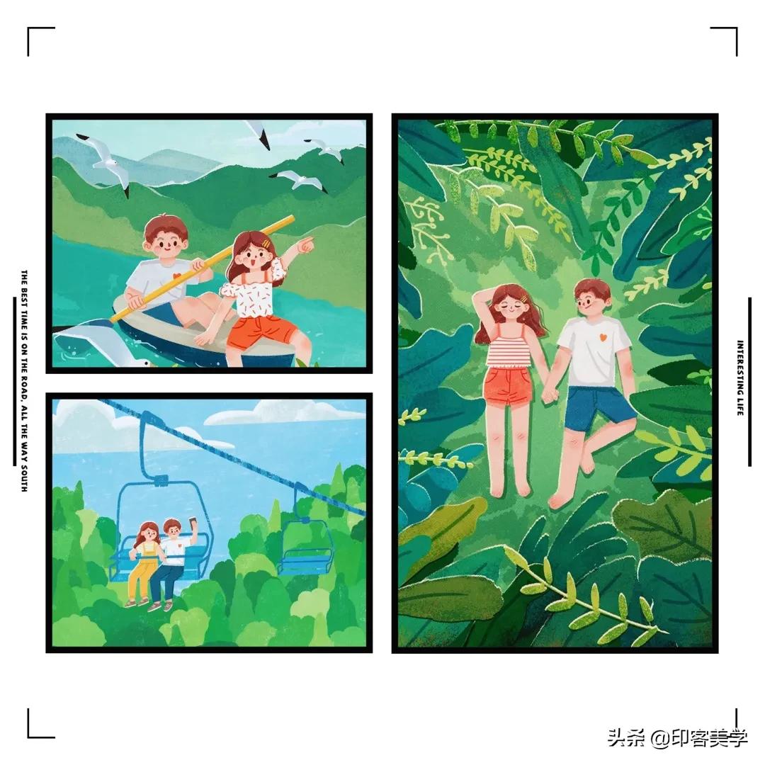 四季插画图片大全,100张唯美插画图