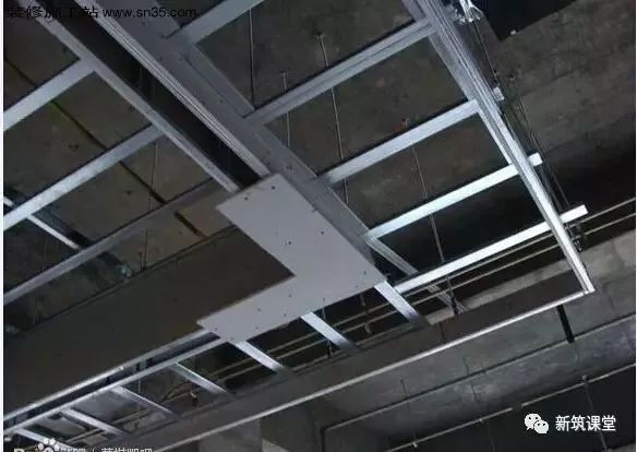 轻钢龙骨石膏板造型吊顶施工视频,石膏板天花吊顶施工全过程