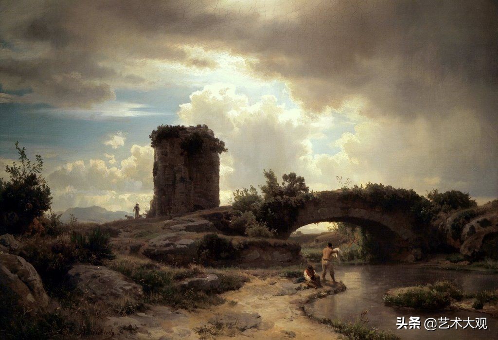 世界著名古典油画风景作品,奥斯瓦尔德阿肯巴赫