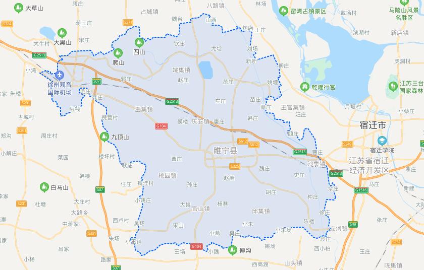 江苏睢宁行政区划,睢宁县区划图