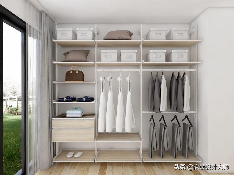 4平米衣帽间最佳布局图,衣帽间U形7开柜门柜体结构图