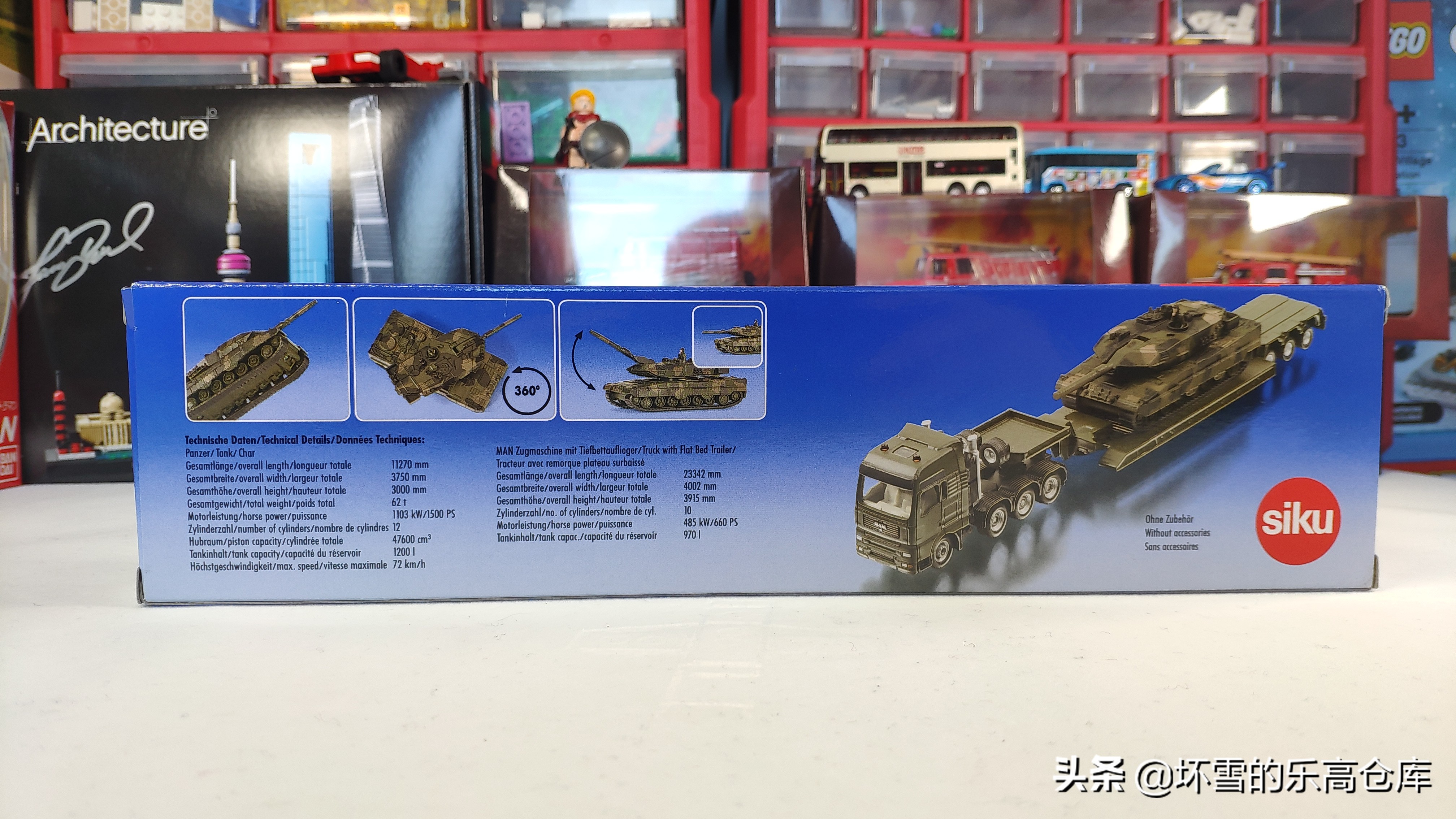 用HO比例车模运输钢铁洪流：SIKU模型豹2坦克运输卡车