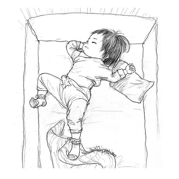 「曾经的热图，你可还记得」木朵儿爸爸给女儿画过的萌萌睡姿百图