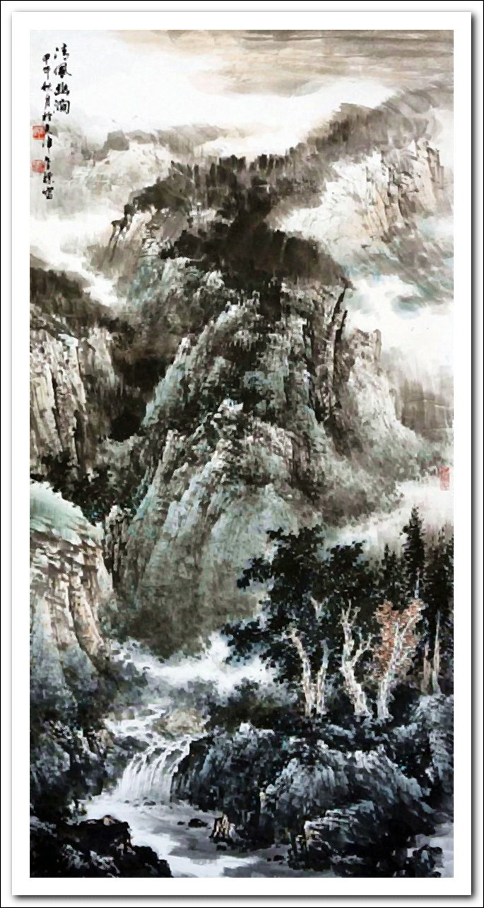 溪山国画山水画,郭金标山水画大全