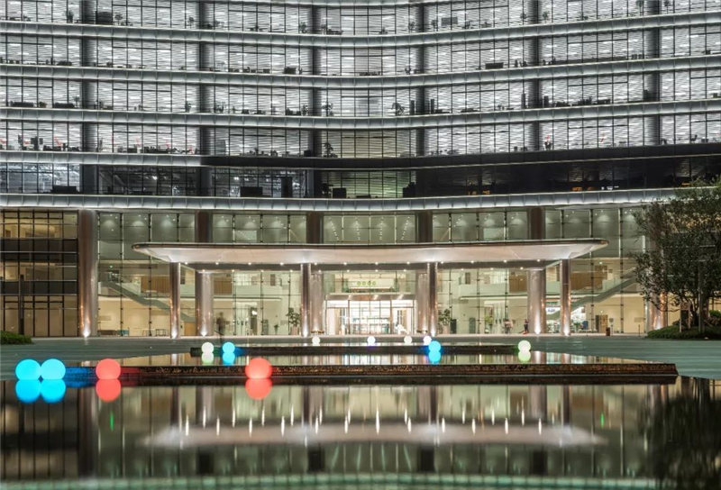 华为总部大楼震撼,华为照明