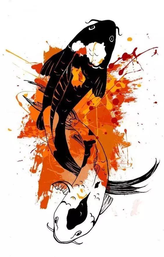 转运锦鲤简笔画,简笔画100种锦鲤图片