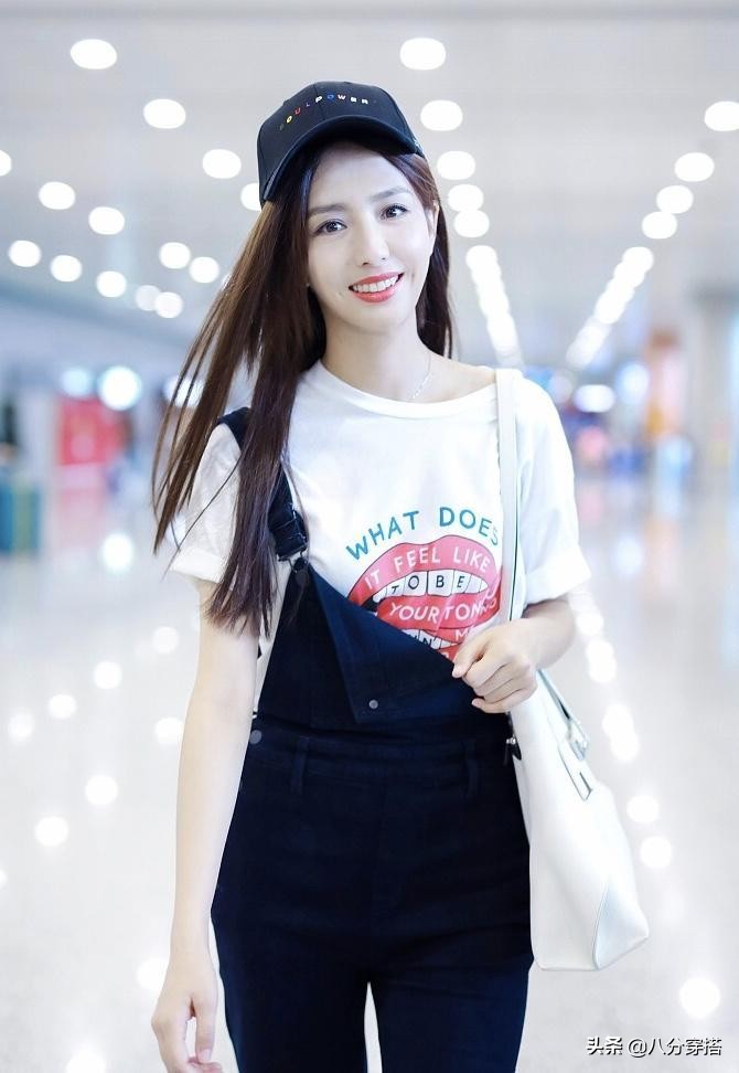 佟丽娅裤子穿搭,佟丽娅背带裤穿搭