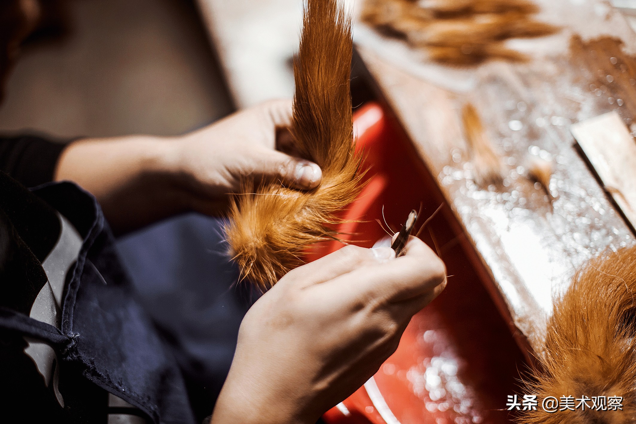 毛笔的制作工序有多少道图解,简单了解了一下毛笔的制作过程