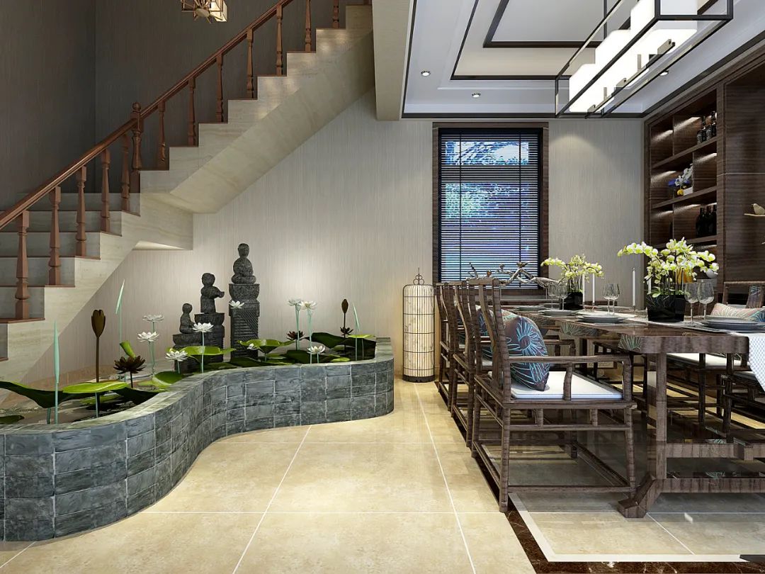 德州运河庭院,新中式庭院别墅装修设计