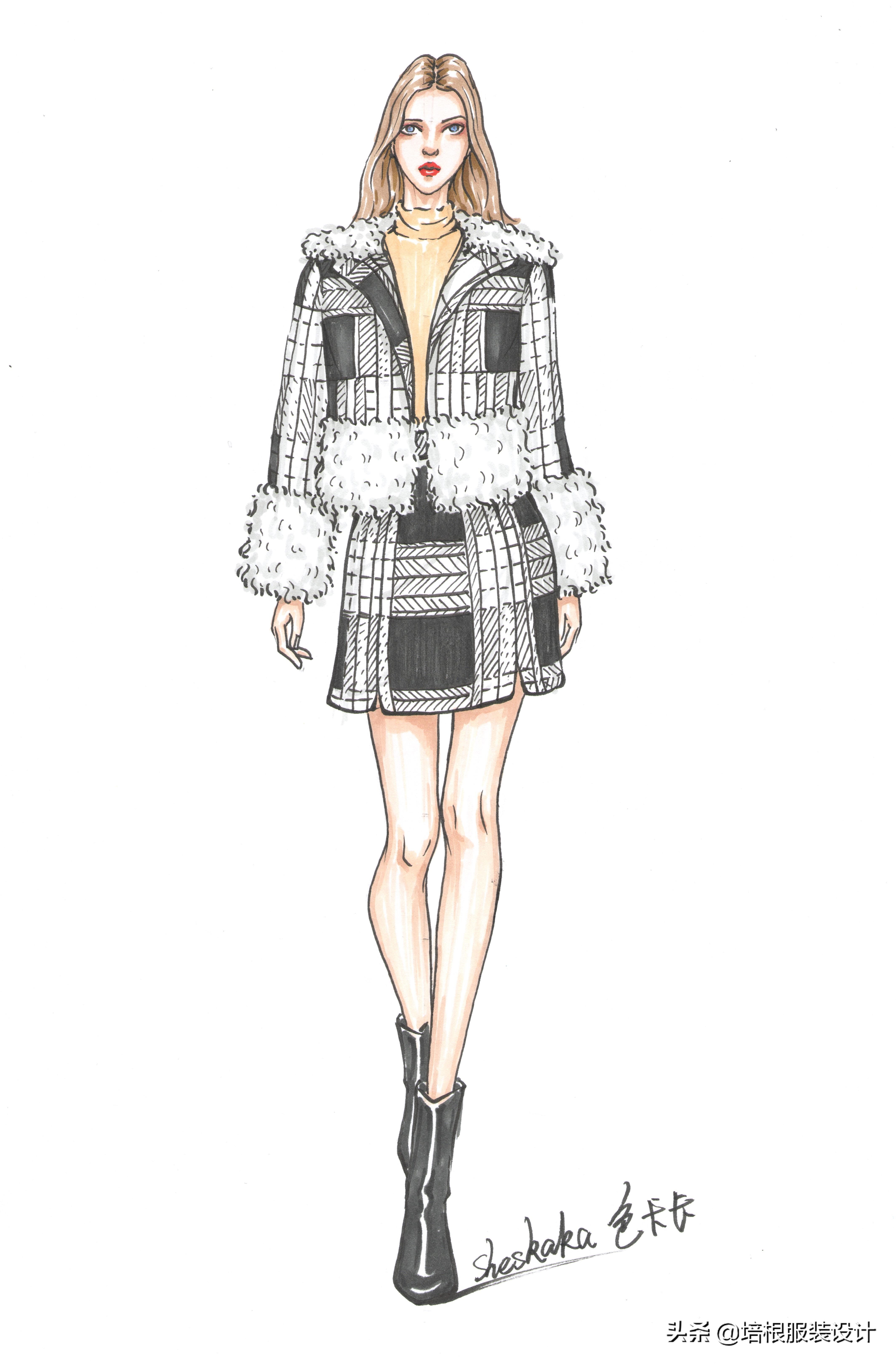 一个系列服装手绘画,服装画手绘儿童