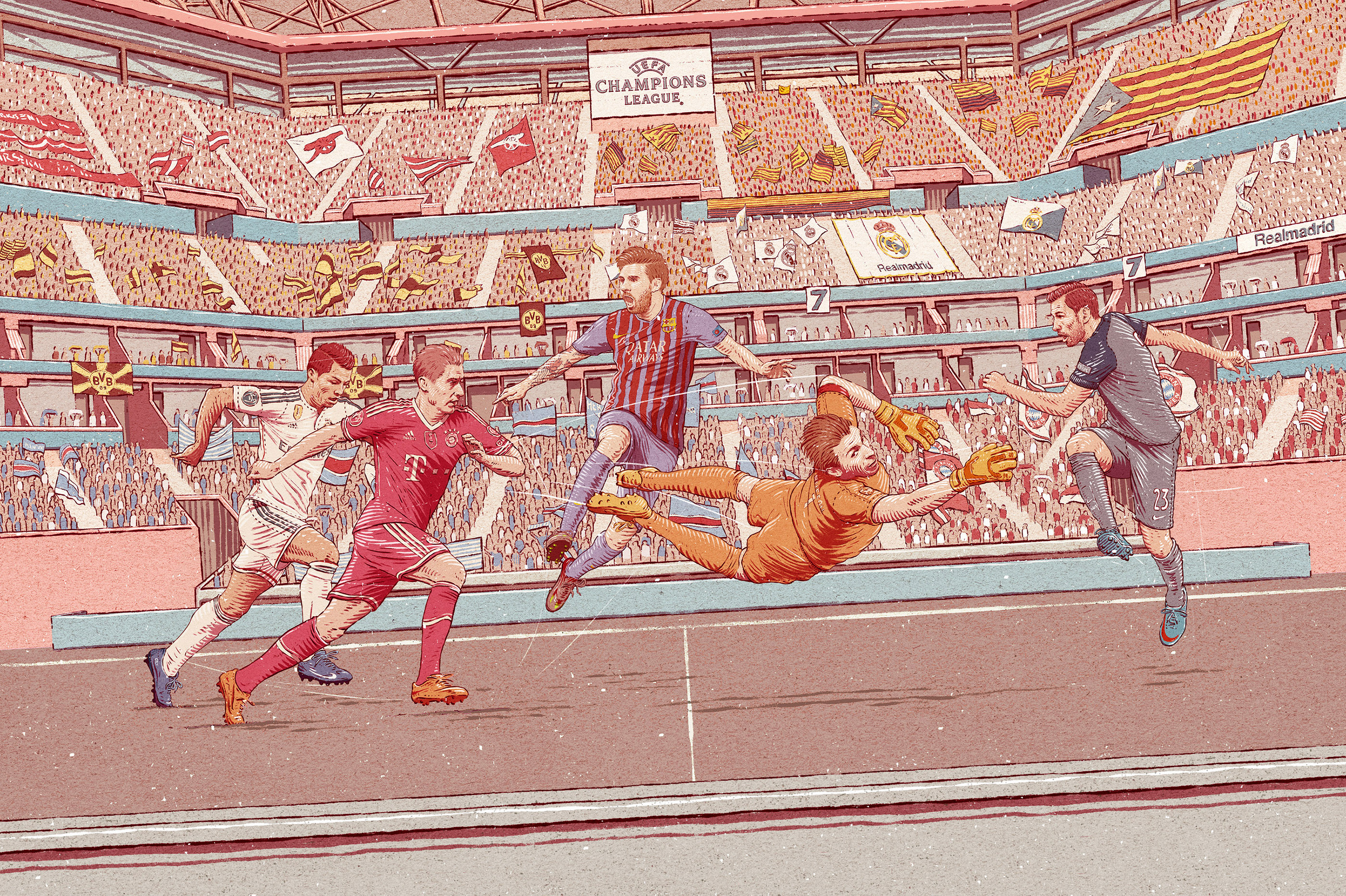 超写实足球手绘,手绘足球运动