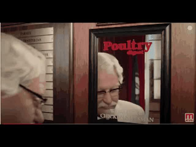 有八块腹肌的肯德基爷爷,肯德基老爷爷亲自做炸鸡