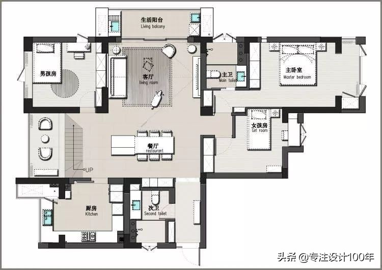 大面积落地窗，绿色肆意增长的家