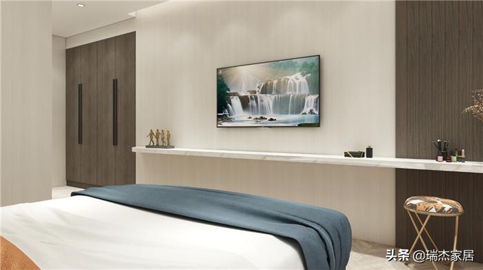 黑白对比层次分明，搭配木饰面格栅，给人一种简约纯净之美