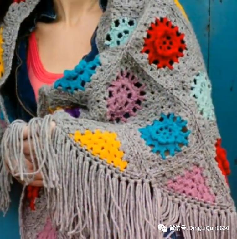 针织披肩作品,披肩花式围巾编织教程