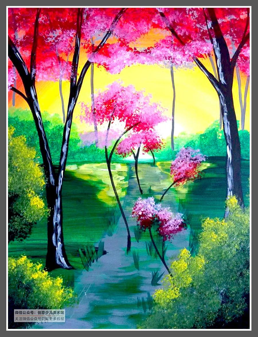 以夏天为主题的简单水粉绘画,童年主题水粉画简单又漂亮