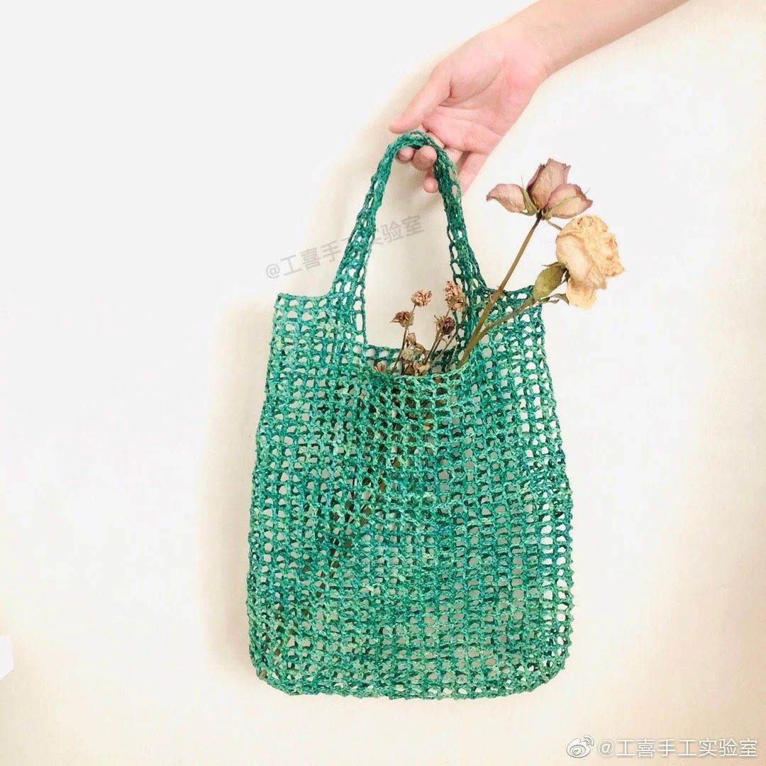 钩织网兜手袋,钩织收纳网兜小包最新