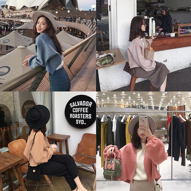 适合小个子穿的羊绒大衣灯笼袖,双面呢大衣小个子灯笼袖