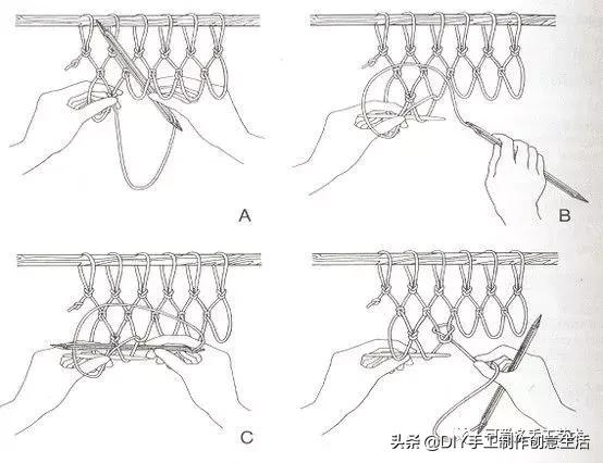 挂式收纳网袋钩织,钩织各种购物网袋收纳神器教程