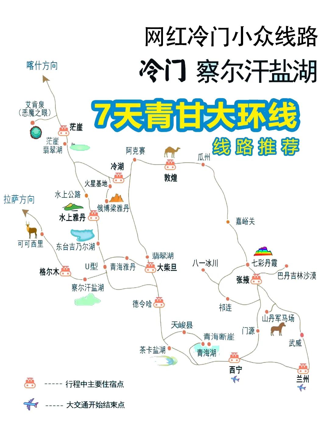 一路向南的旅行路线,西北小众旅游线路推荐