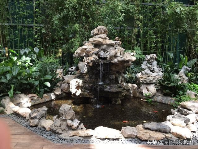 武汉室内假山鱼池庭院景观,陕西假山庭院景观设计制作