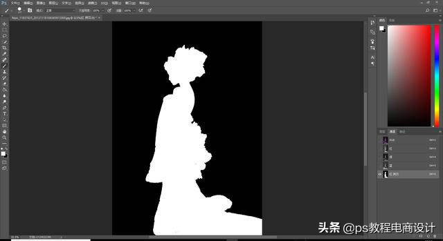 ps通道抠图怎么变黄色了,灰色人物图片怎么用ps通道抠图