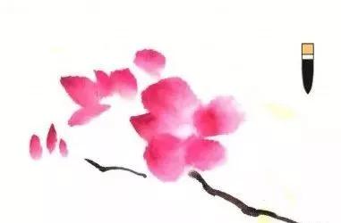 桃花的画法国画,小孩桃花画法国画