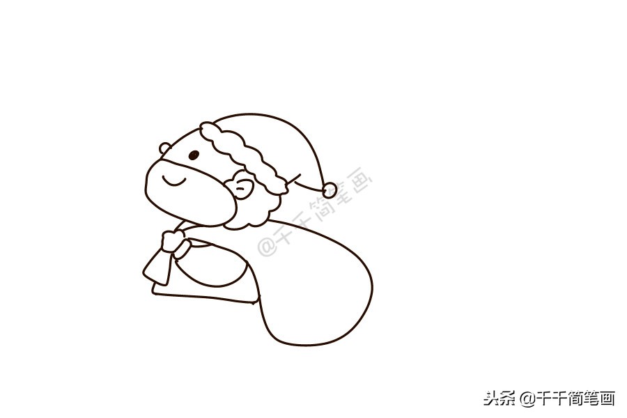 圣诞老人简笔画应该添什么,圣诞老人的礼物简笔画