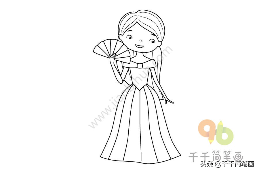 儿童简笔画，女宝爱画的美丽公主！