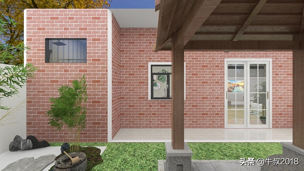 乡村养老别墅带庭院,农村简单养老房小户型设计