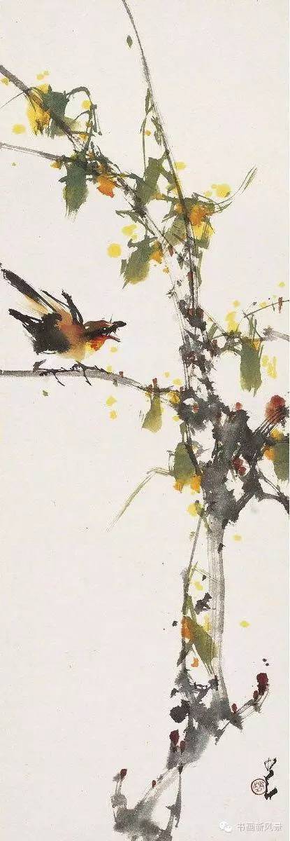 临岭南画派代表人物赵少昂笔意,赵少昂花鸟鱼虫作品