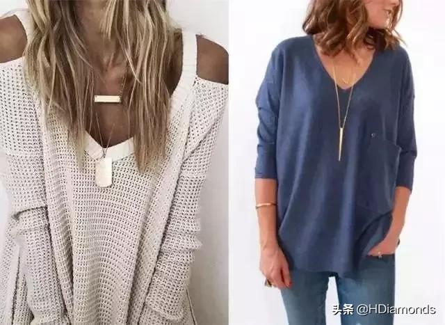 适合女生戴的毛衣链,毛衣链高级感叠戴