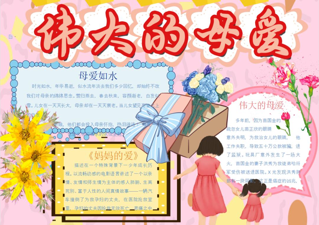 感恩母亲节手抄报小学生4至6年级,二年级感恩母亲节手抄报图片大全