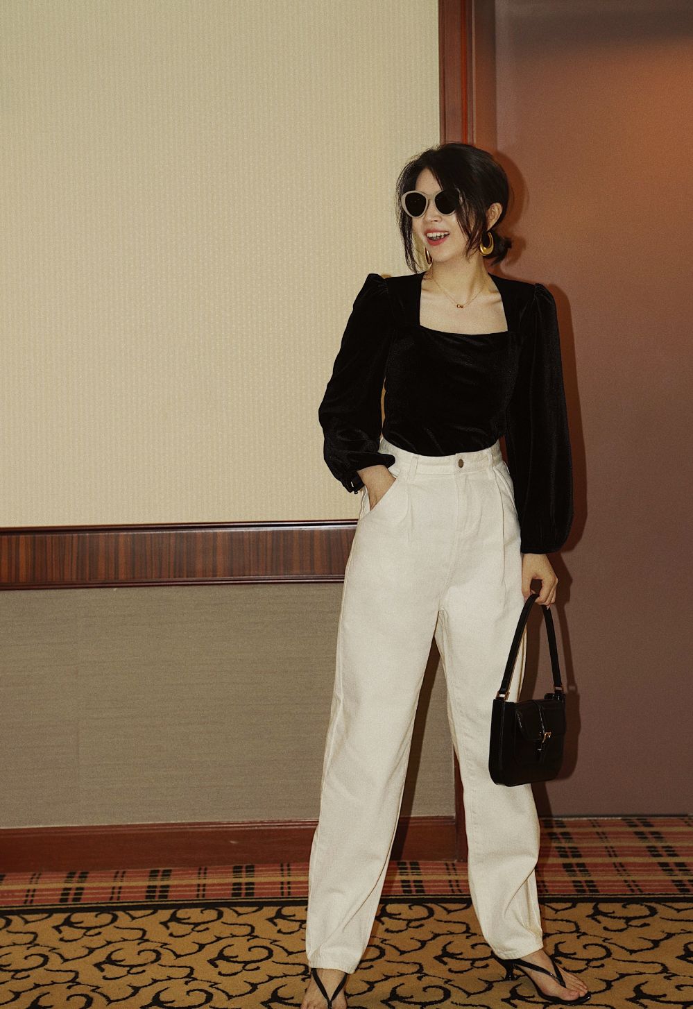 搭阔腿裤雪纺衫上衣新款时尚减龄,雪纺衫阔腿裤搭配大全