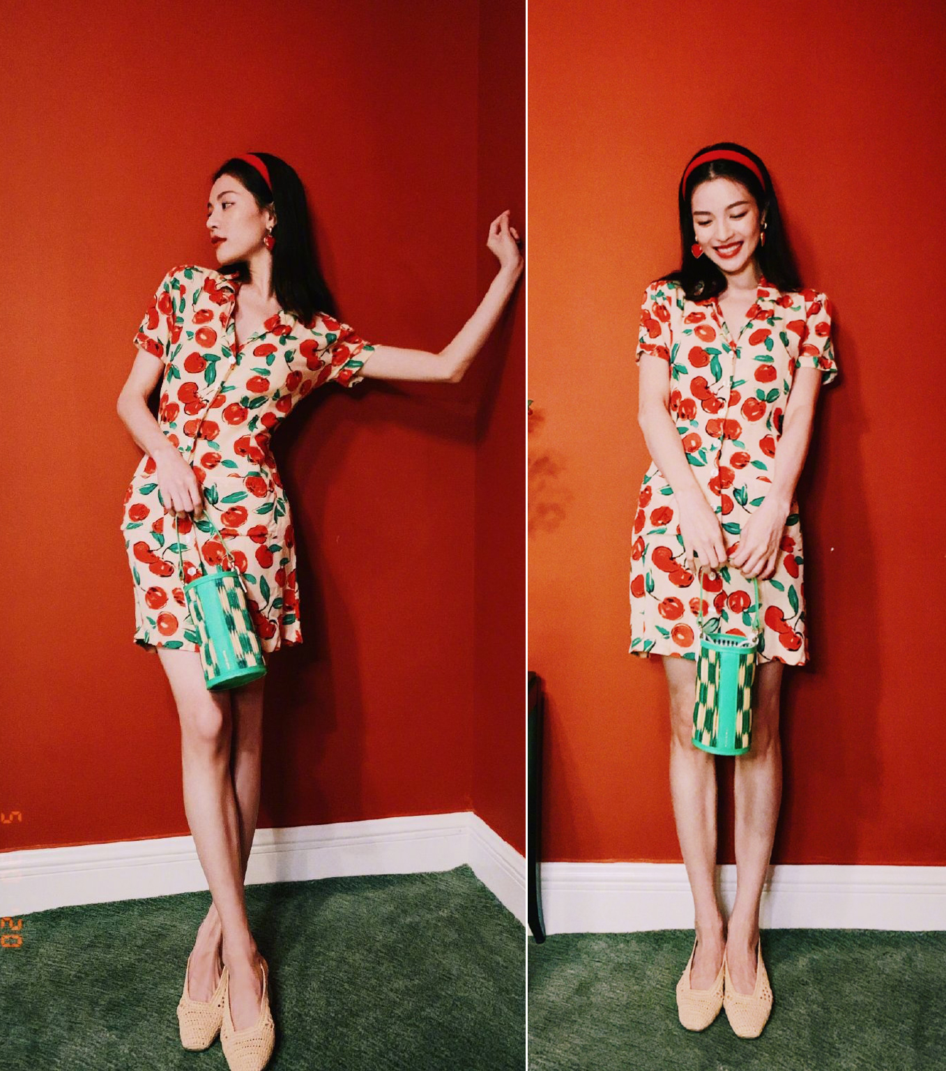 泫雅李沁,泫雅气质玫瑰花连衣裙