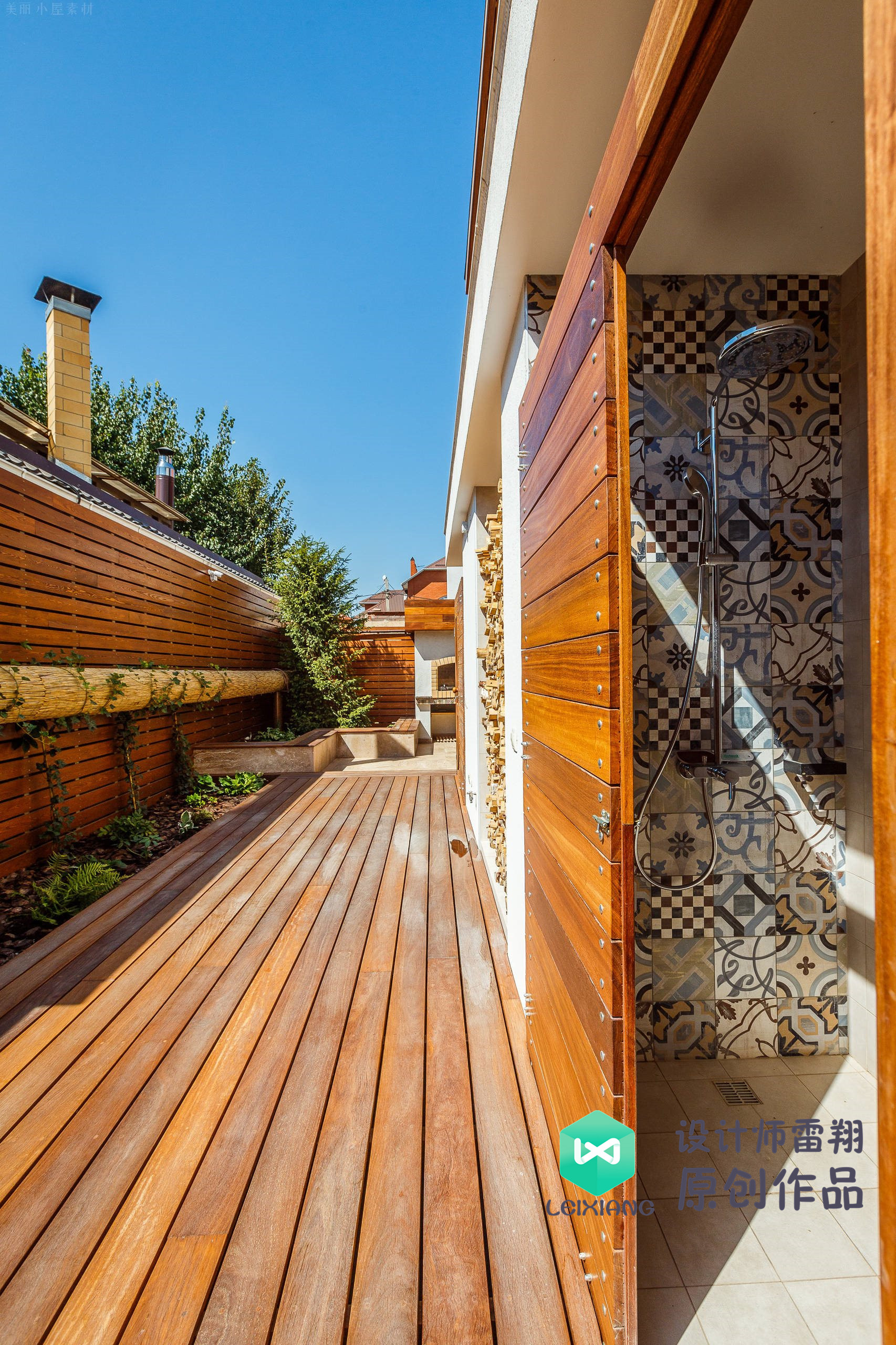 庭院防腐木颜色搭配效果图,庭院怎么铺装防腐木