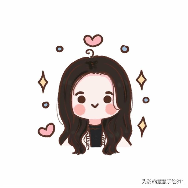 蜡笔娃娃手绘头像可爱,卡通女生头像小清新可爱简单手绘