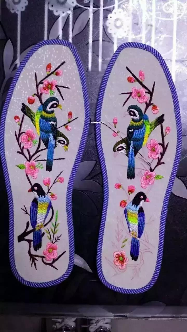 纯手工鞋垫又好学又简单又好看,简单的一针一线纯手工的鞋垫