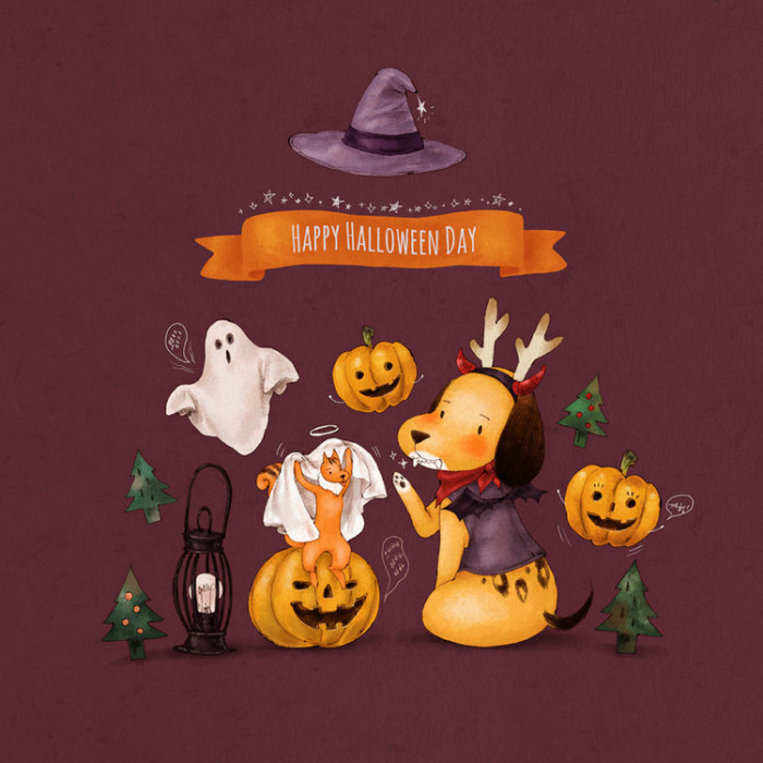 韩国插画师森林女孩日记图文,水彩插画森林女孩日记