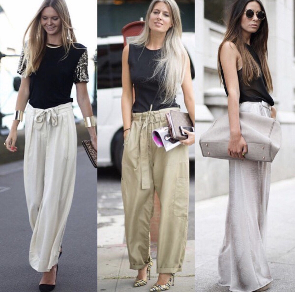 大码欧美阔腿裤高腰垂坠感,直筒垂感宽松阔腿裤搭配外套