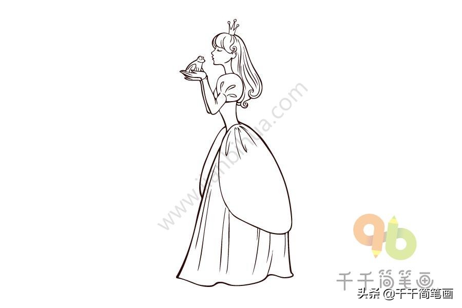 儿童简笔画，女宝爱画的美丽公主！